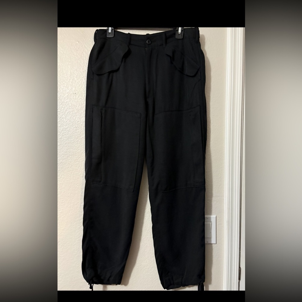 Polo Ralph Lauren Super Soft Tencel Black Cargo Jogger Pants. Adj. Waist.